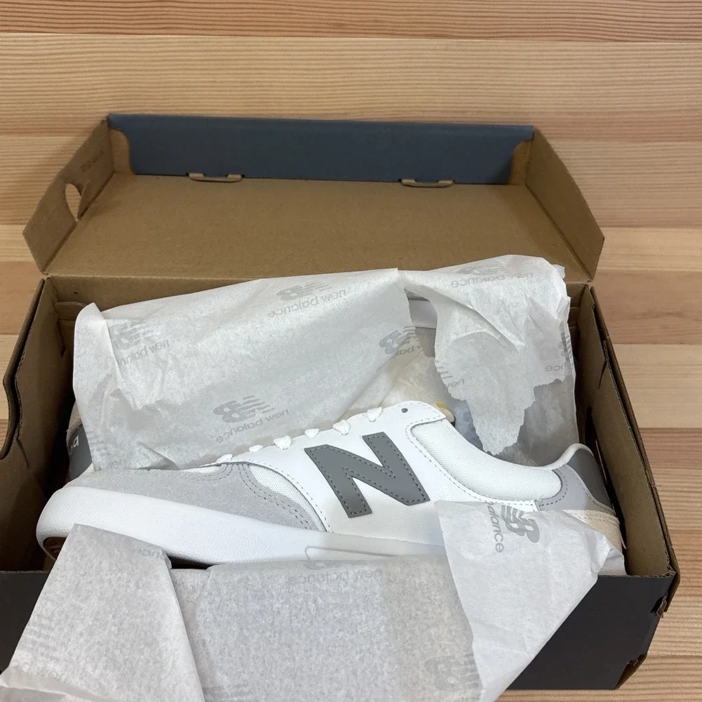 New Balance 300 V3 Court Low Top Sneaker Shoes White/Slate Grey Mens Sz 9.5